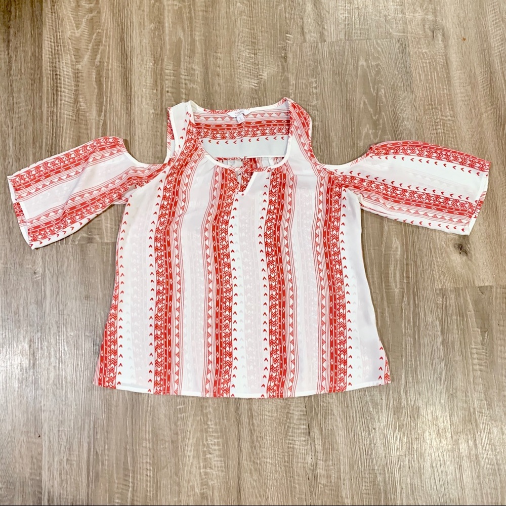 Candies cold shoulder sheer top